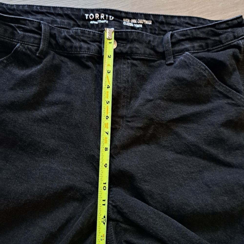 Torrid High Rise Carpenter Classic Denim Feel The Fit Plus Size 18 Short Black - Picture 8 of 14